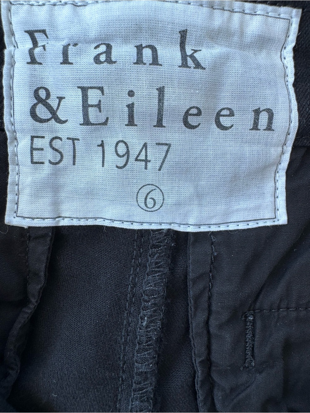Frank & Eileen Cotton Wicklow Black Frayed Raw Hem Pants - Picture 3 of 6